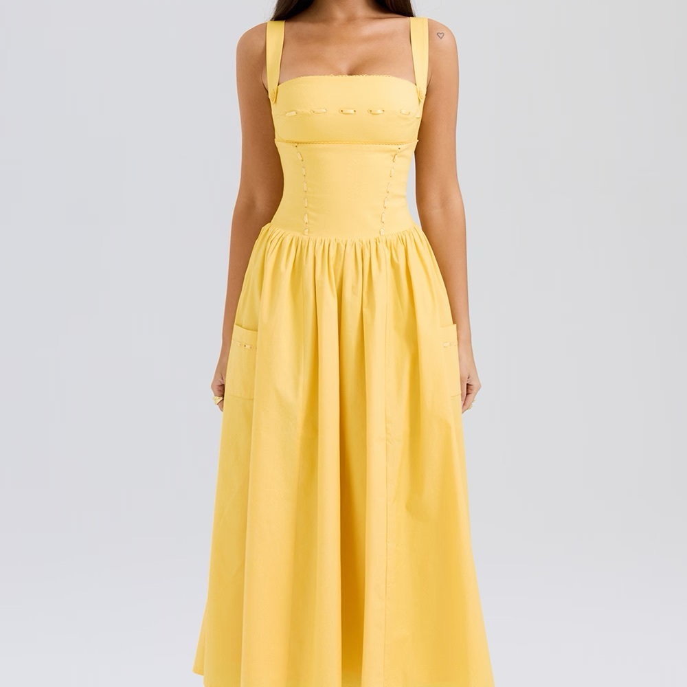 House of CB Vivien Dress in Apricot New With Tags